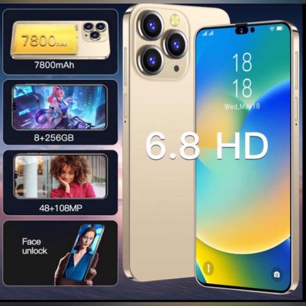 6.8 Inch 16GB+ 512GB Android Smart Phone 10 Core 5g Let Phone Global Edition - Picture 2 of 5